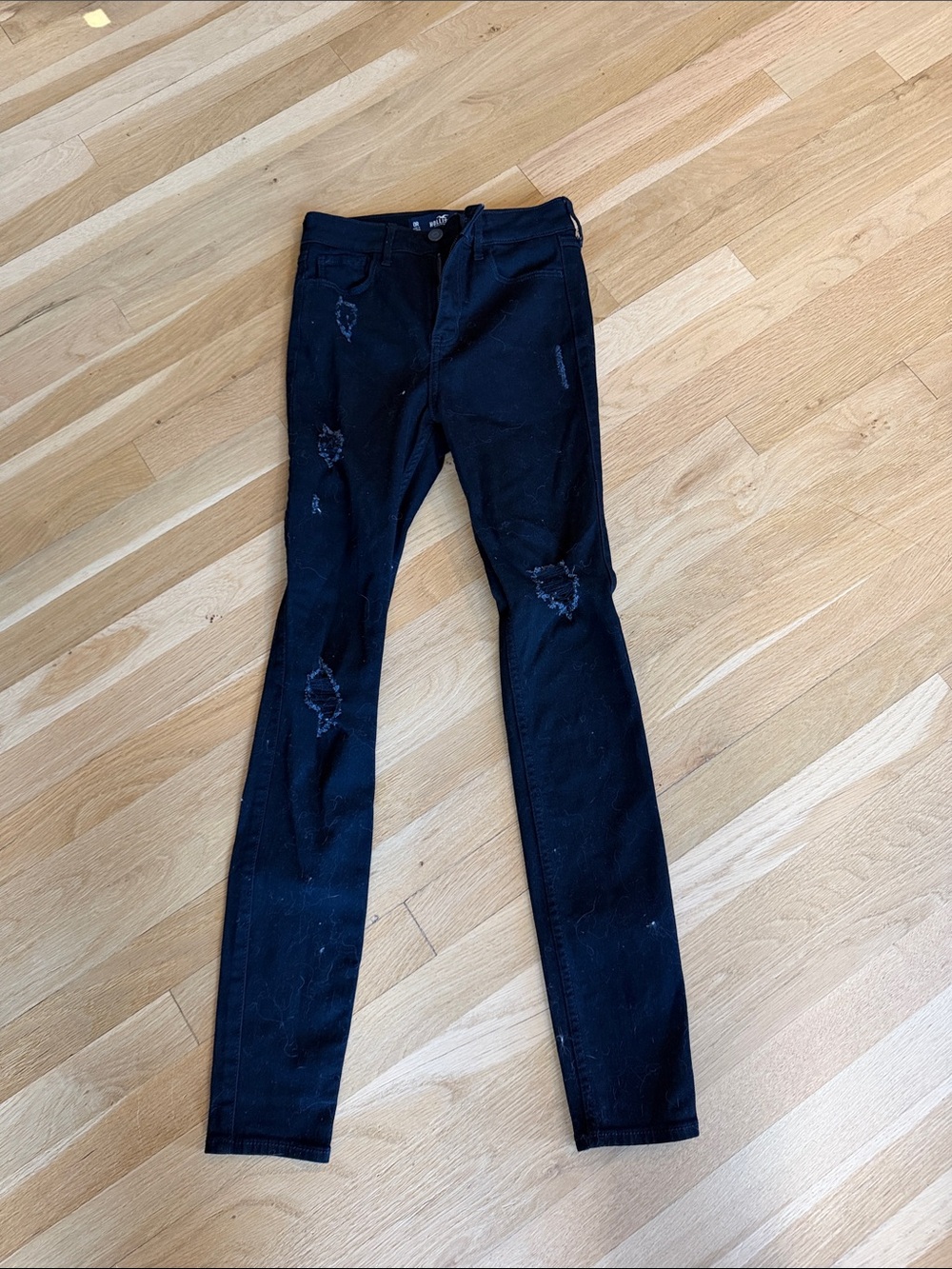Hollister Black Skinny Jeans with Distressed Accents